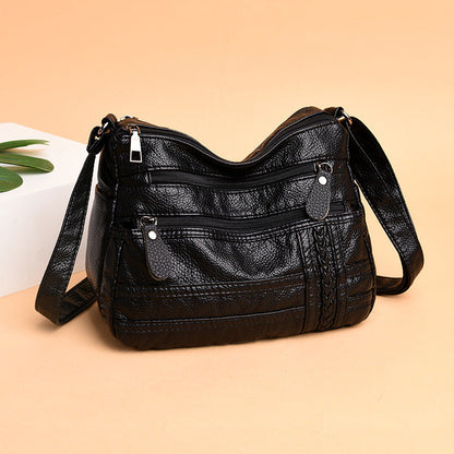 2024 new style women's bag versatile fashion women's bag soft PU leather messenger bag mobile phone coin purse one shoulder factory direct sales 