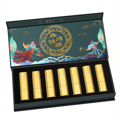 Dixianger Chinese style Forbidden City carved lipstick long-lasting moisturizing waterproof non-fading Valentine's Day gift set 