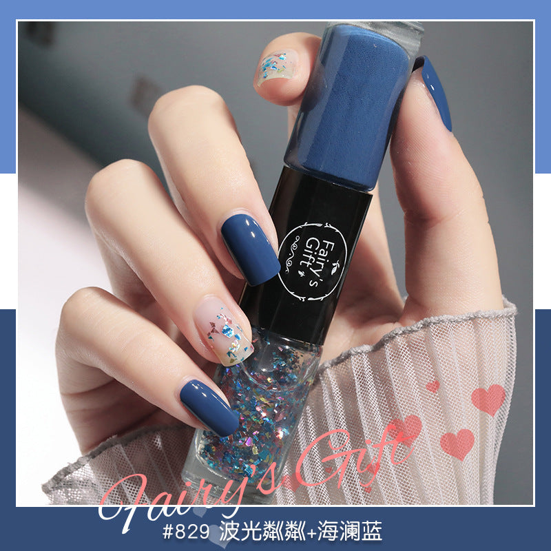 Nail polish no baking quick drying long-lasting non-peelable student sequins nude transparent new oily nail polish wholesale