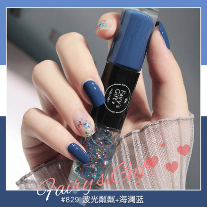 Nail polish no baking quick drying long-lasting non-peelable student sequins nude transparent new oily nail polish wholesale