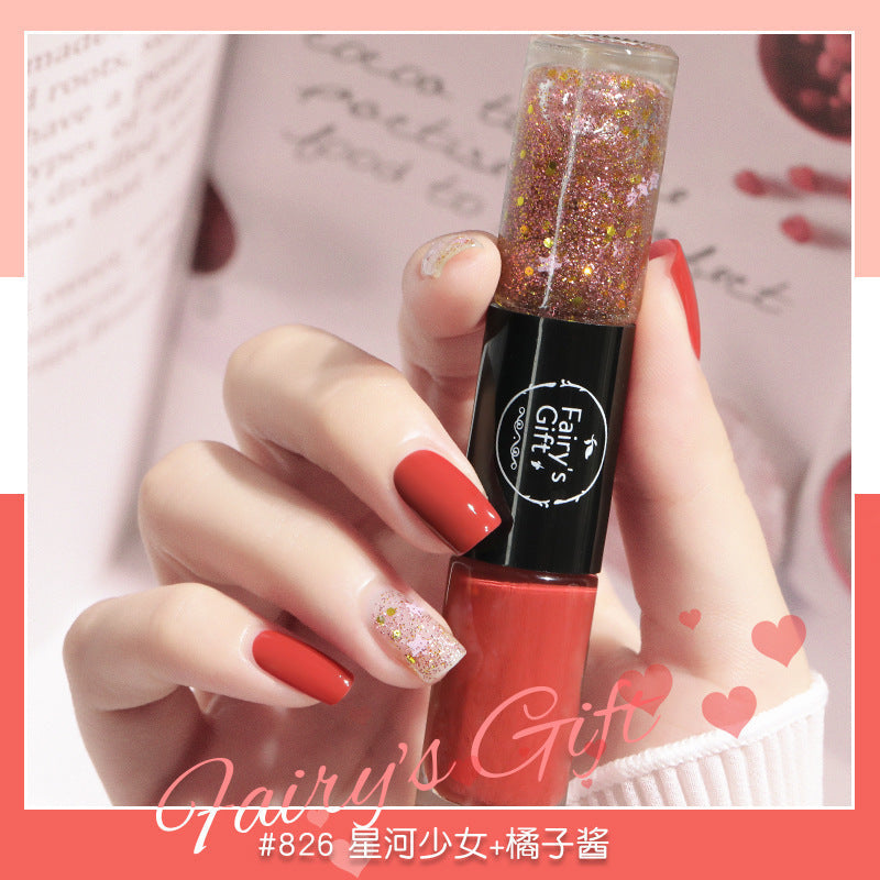 Nail polish no baking quick drying long-lasting non-peelable student sequins nude transparent new oily nail polish wholesale