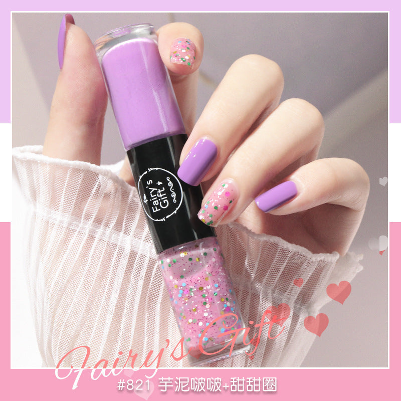 Nail polish no baking quick drying long-lasting non-peelable student sequins nude transparent new oily nail polish wholesale