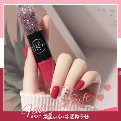 Nail polish no baking quick drying long-lasting non-peelable student sequins nude transparent new oily nail polish wholesale