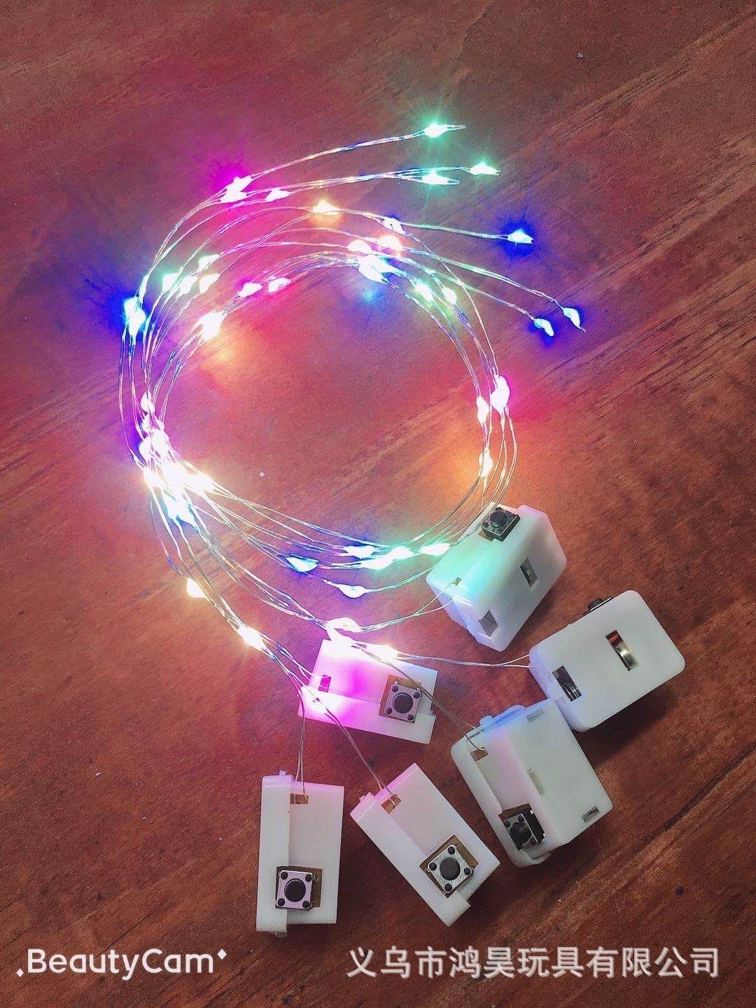 ខ្សែភ្លើង LED flash garland lamp ear light cord accessories 3 speed adjustment high brightness always bright colorful light factory លក់ផ្ទាល់