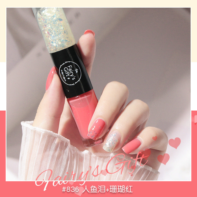 Nail polish no baking quick drying long-lasting non-peelable student sequins nude transparent new oily nail polish wholesale