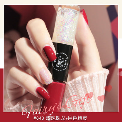 Nail polish no baking quick drying long-lasting non-peelable student sequins nude transparent new oily nail polish wholesale