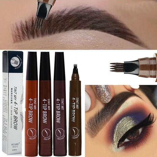 Foreign trade hit four-claw forked liquid eyebrow pencil Korean version four-head waterproof and sweat-proof long-lasting non-smudge non-fading eyebrow pencil