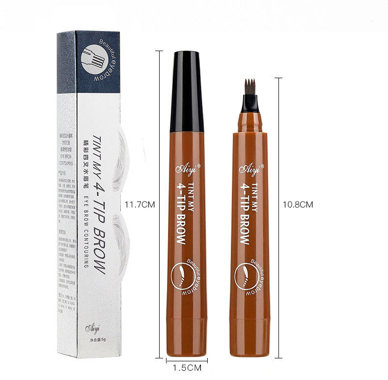 ខ្មៅដៃគូសចិញ្ចើម 4-claw bifurcated liquid eyebrow pencil ដ៏ពេញនិយមរបស់បរទេស ជាប្រភេទខ្មៅដៃគូសចិញ្ចើម ធន់នឹងទឹក ធន់នឹងញើស ជាប់បានយូរ មិនប្រតាកនិងមិនស្រអាប់