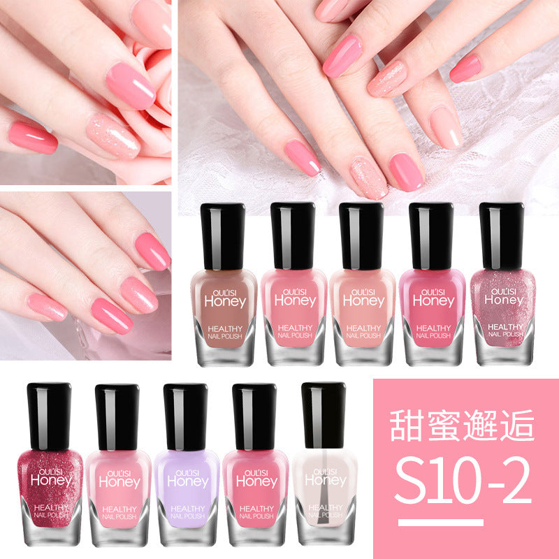 Oulis nail polish set quick-drying no-bake peelable and tearable water-based beginner nail polish 5ml*10 bottles