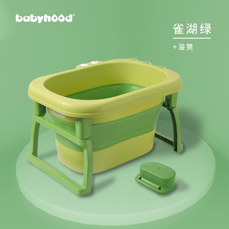 Baby bath tub children's bath bucket baby bath bucket home large foldable sitting and lying children's bath swimming bucket