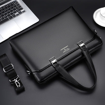 Giant Sen Kangaroo Handbag Men's Business Handbag Men's Horizontal Business Briefcase Single Shoulder Crossbody Leather Bag