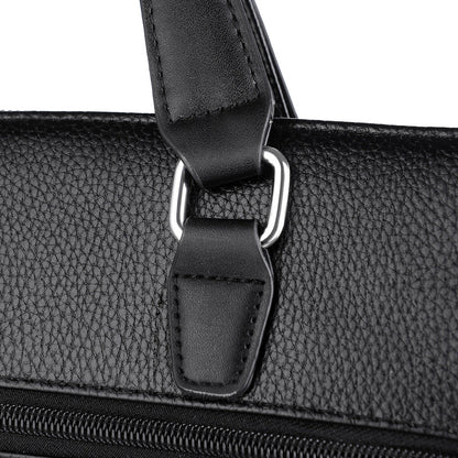 Jusen Kangaroo Men's Handbag Men's Business Handbag Men's Horizontal Business Travel Briefcase Shoulder Crossbody Leather Bag