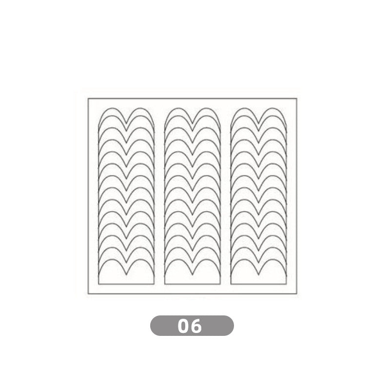 美甲法式贴 微笑贴 指甲贴纸V线波浪线 月牙心形贴纸美甲贴纸
