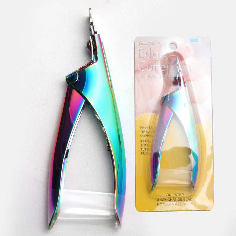 Spot nail art scissors U-shaped scissors phototherapy nail piece stainless steel false nail scissors wood file colorful scissors pliers