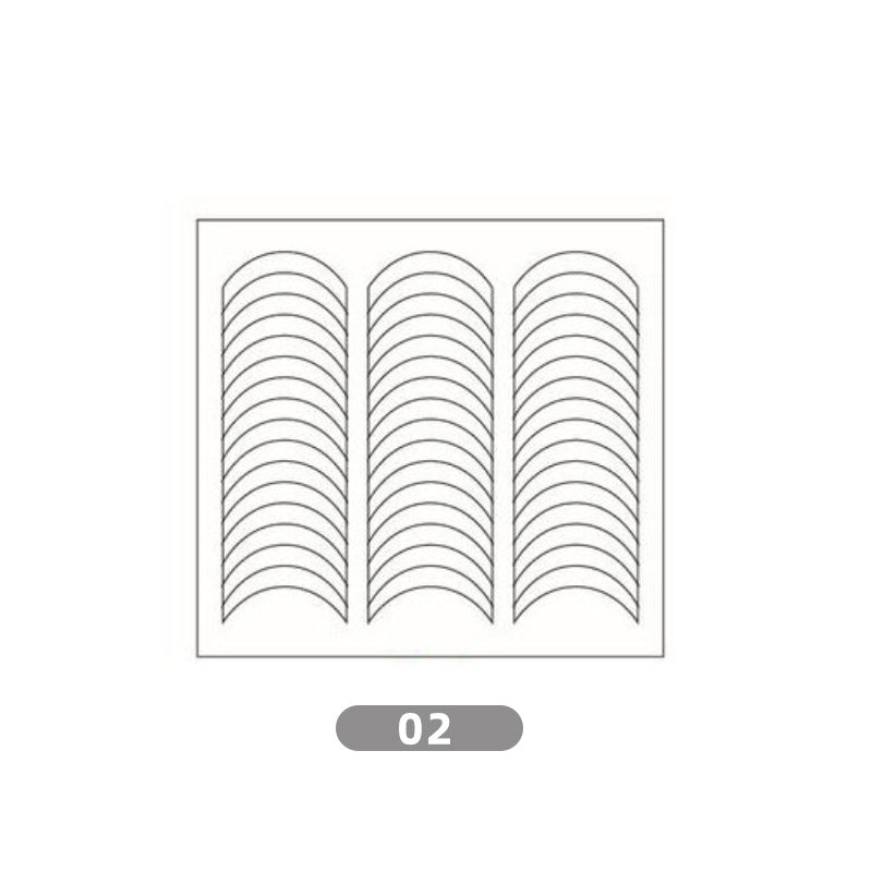 美甲法式贴 微笑贴 指甲贴纸V线波浪线 月牙心形贴纸美甲贴纸