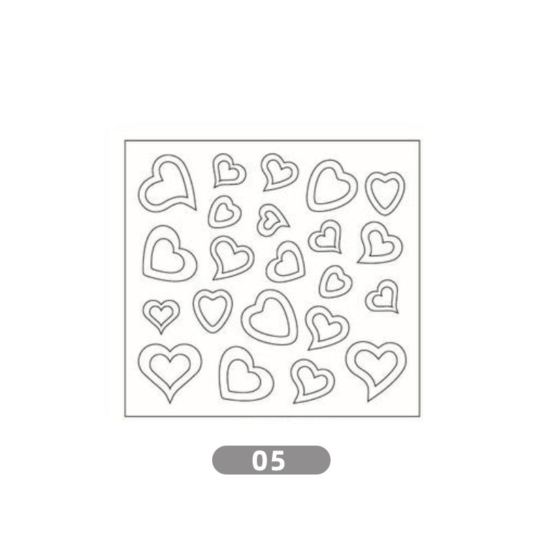 French nail stickers smile stickers nail stickers V line wave line crescent heart stickers nail stickers