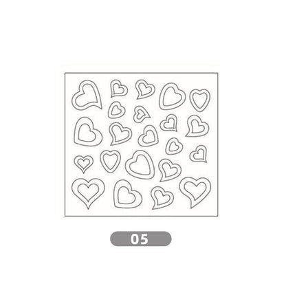 French nail stickers smile stickers nail stickers V line wave line crescent heart stickers nail stickers