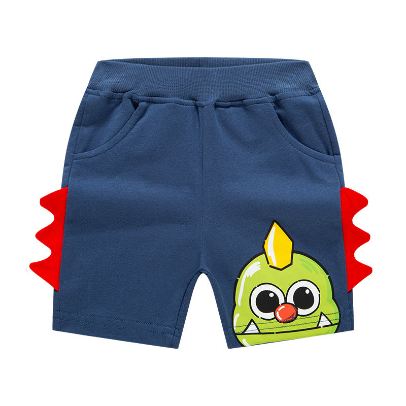 2024 summer new summer boys cartoon shorts baby pants children's shorts dinosaur trendy bottoms