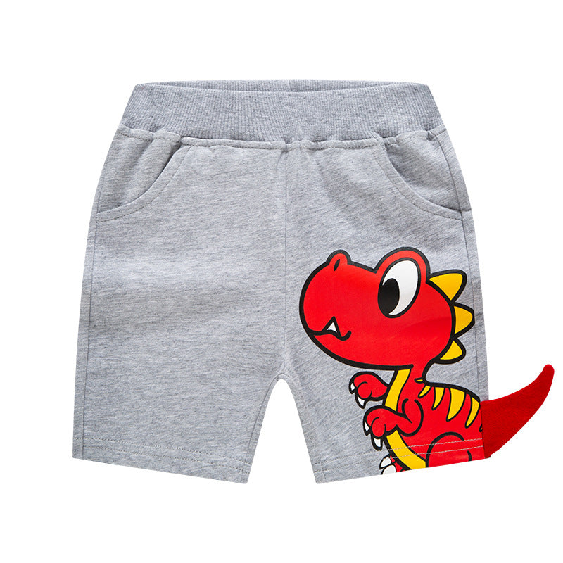 2024 New Summer Boys Three-Dimensional Cartoon Shorts Children's Shorts Dinosaur Bottoms Pure Cotton Trendy One Piece Delivery