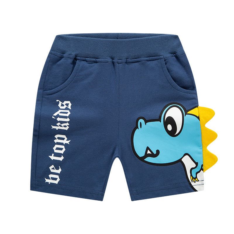 2024 new summer children's three-dimensional cartoon shorts boys baby dinosaur pants shorts bottoms trendy