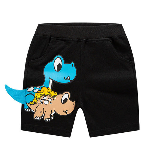 2024 New Summer Boys Three-Dimensional Cartoon Shorts Children's Shorts Dinosaur Bottoms Pure Cotton Trendy One Piece Delivery