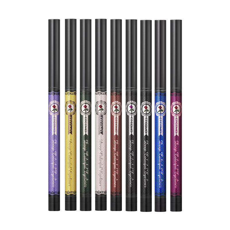 Gemon color eyeliner gel pen very fine waterproof non-smudge white brown pseudo plain makeup beginner eyeliner pen