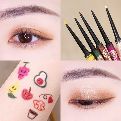 Gemon color eyeliner gel pen very fine waterproof non-smudge white brown pseudo plain makeup beginner eyeliner pen