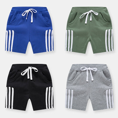 2024 new summer new children's shorts three stripes boys shorts casual cotton pants manufacturers