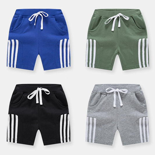 2024 new summer new children's shorts three stripes boys shorts casual cotton pants manufacturers