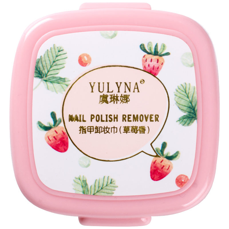 Yu Linna nail polish remover towel does not hurt your hands disposable nail polish remover cotton boxed large quantities of spot wholesale cross-border