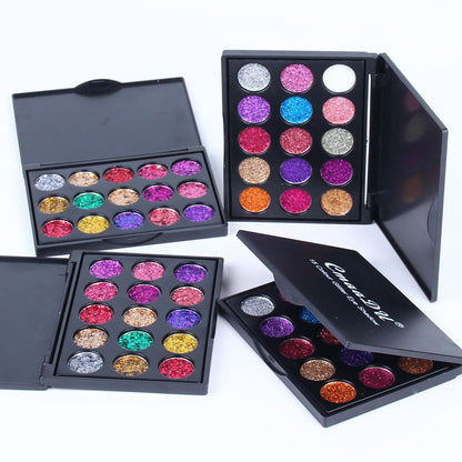 Cross-border cosmetics 15-color diamond sequin eyeshadow palette shiny glitter powder high-gloss eyeshadow shiny gel eyeshadow foreign trade