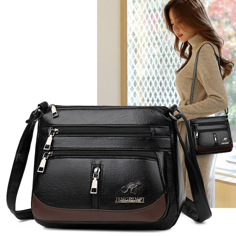 2024 new style women's bag leather PU leather ladies bag simple middle-aged women's bag mommy bag wholesale 