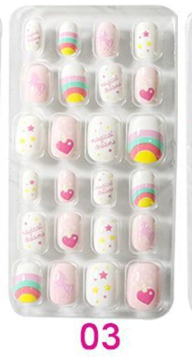 Zhifei nail art 24 pieces bagged wearable wearable nail pieces finished nail art children's nail art finished nail pieces