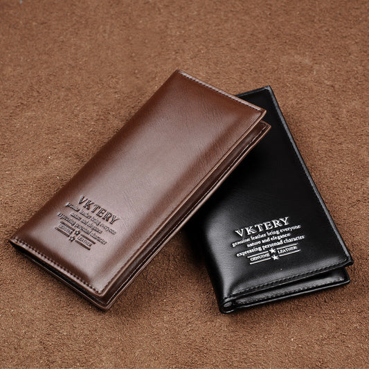 Weiketui long wallet men's wallet pu multi-card slots large capacity wallet brown black 