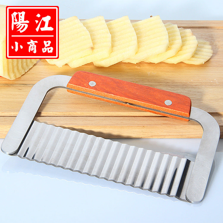 Yangjiang stainless steel wave knife potato knife French fries cutting knife creative French corrugated knife kitchen gadgets