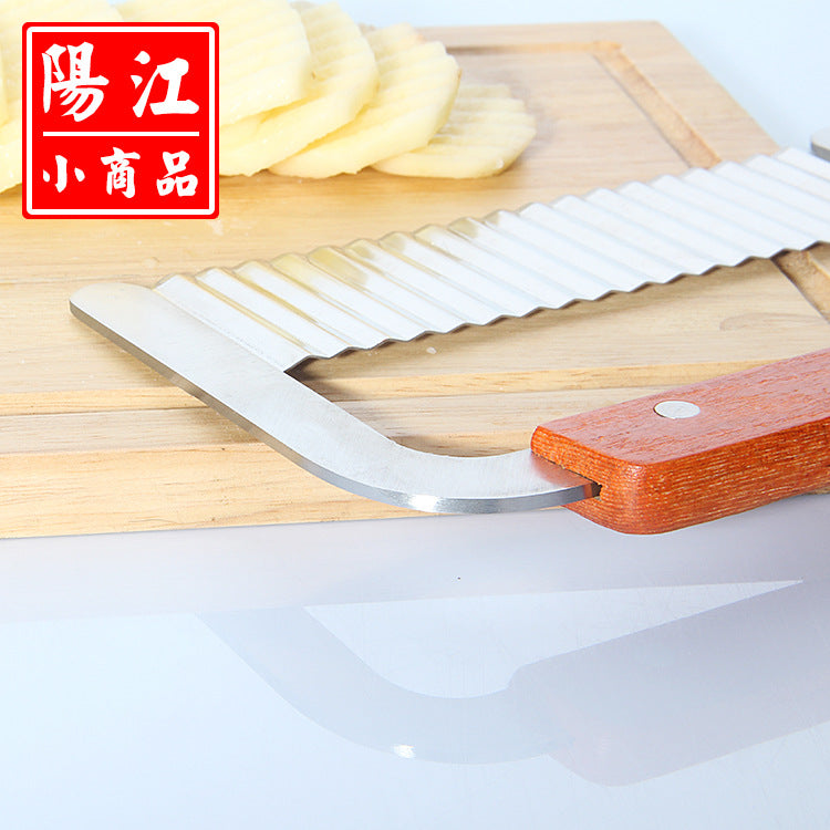 Yangjiang stainless steel wave knife potato knife French fries cutting knife creative French corrugated knife kitchen gadgets