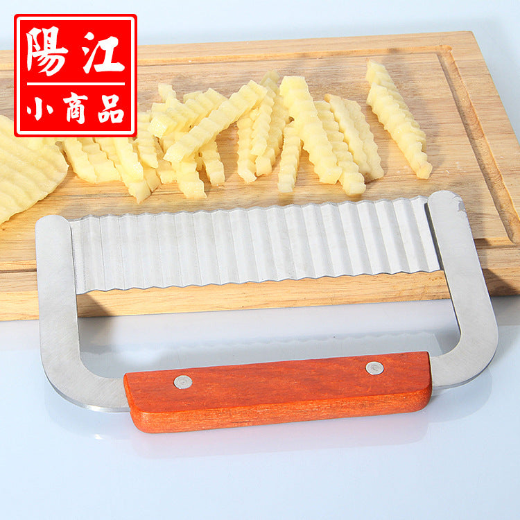 Yangjiang stainless steel wave knife potato knife French fries cutting knife creative French corrugated knife kitchen gadgets