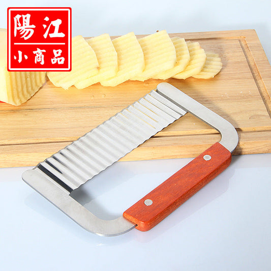 Yangjiang stainless steel wave knife potato knife French fries cutting knife creative French corrugated knife kitchen gadgets