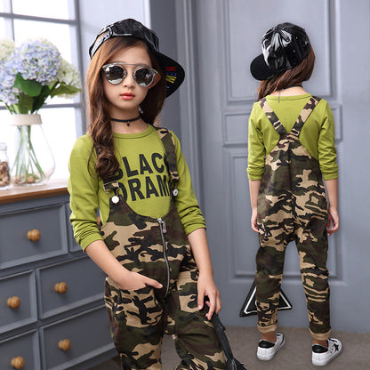 2024 Spring Children's Clothing Girls New Korean Fashion Trend Casual Simple Tops Middle and Large Boys Army Green Bottoming Shirt