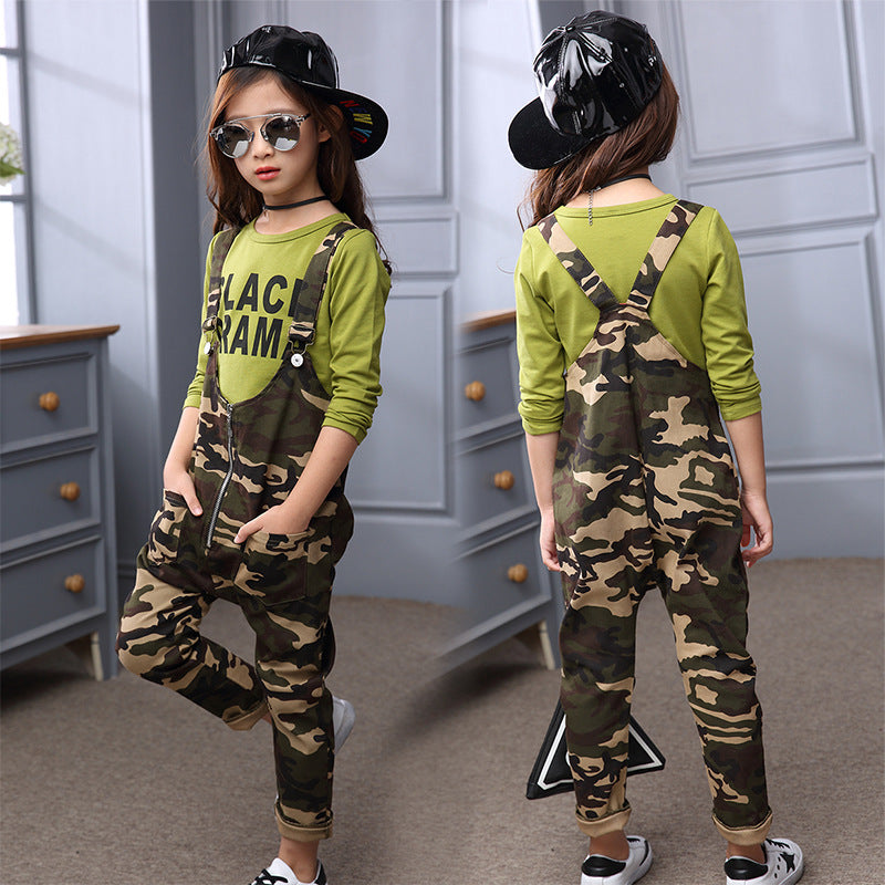 2024 Spring Children's Clothing Girls New Korean Fashion Trend Casual Simple Tops Middle and Large Boys Army Green Bottoming Shirt