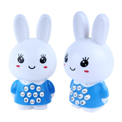 Multifunctional learning machine cartoon rabbit early education machine mini rabbit baby story machine light music toy