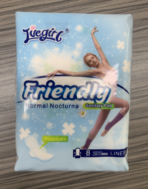 Hot air super soft non-woven surface sanitary napkin