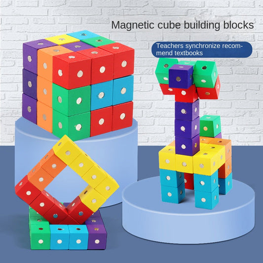 Magnetic cube building blocks student teaching aids cube magic cube children's magnetic building blocks educational toys