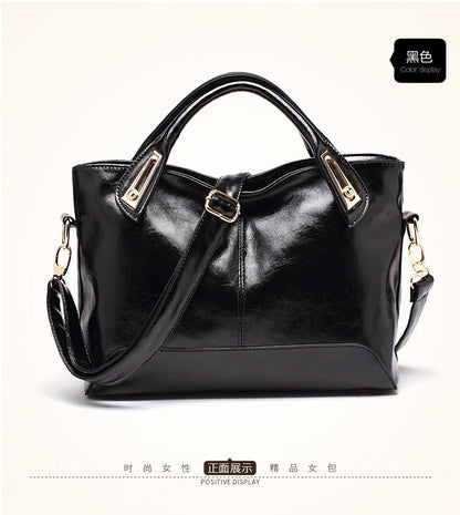 Women's bags 21 new fashion simple women's bags wax leather women's shoulder messenger handbags wholesale ladies leather bags 