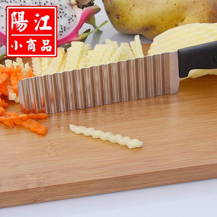 Direct sale French stainless steel wave knife professional potato cutter corrugated knife for cutting French fries corrugated knife without packaging