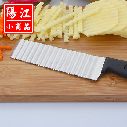 Direct sale French stainless steel wave knife professional potato cutter corrugated knife for cutting French fries corrugated knife without packaging