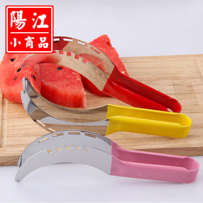 Fashion colorful watermelon cutter non-slip dipped plastic handle watermelon slicer stainless steel fruit knife watermelon cutting tool