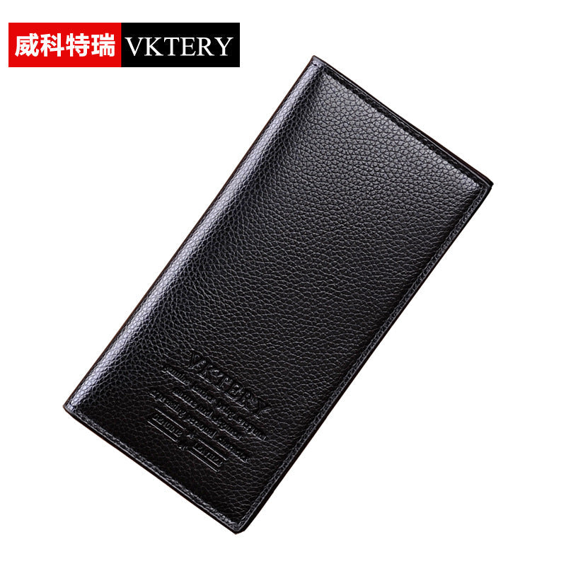 Weiketui long wallet men's wallet pu multi-card slots large capacity wallet brown black 