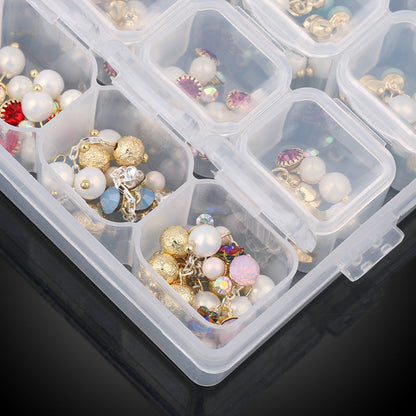 Nail art jewelry box can be opened separately jewelry storage box 28 grid 56 grid transparent jewelry box storage box nail art tools