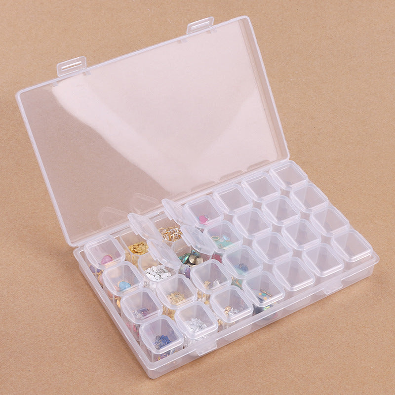 Nail art jewelry box can be opened separately jewelry storage box 28 grid 56 grid transparent jewelry box storage box nail art tools